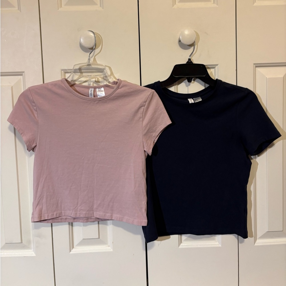 H&M Short Sleeve Tees in Pink and Navy